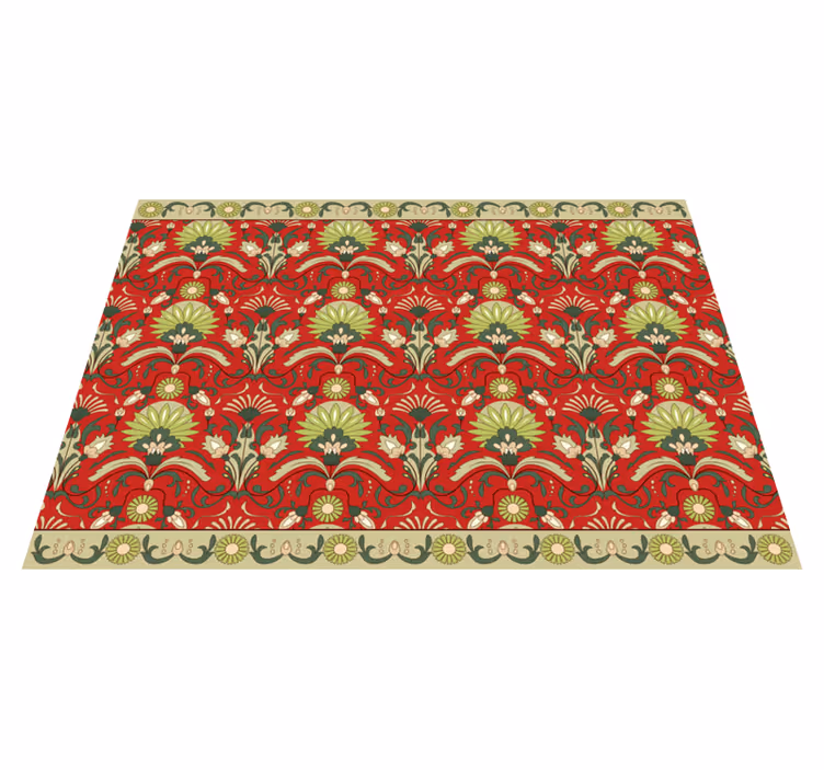 Vinyl Teppich Esszimmer traditionelles grünes Design - TenStickers