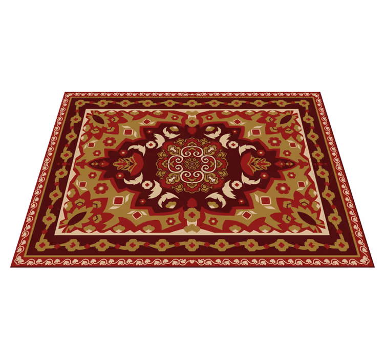 Vinyl Teppich Esszimmer florales Vintage-Design - TenStickers