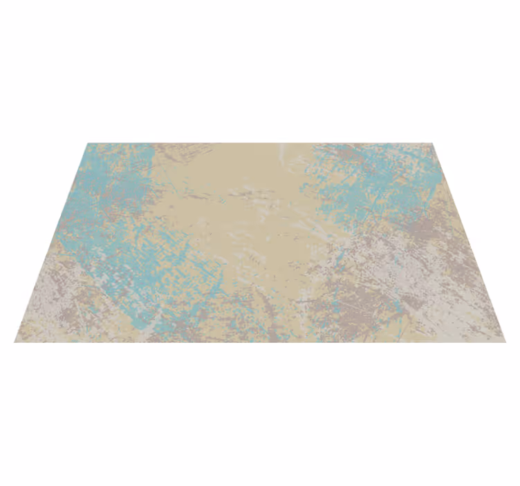Vinyl Teppich Esszimmer gelbes und blaues abstraktes Design - TenStickers