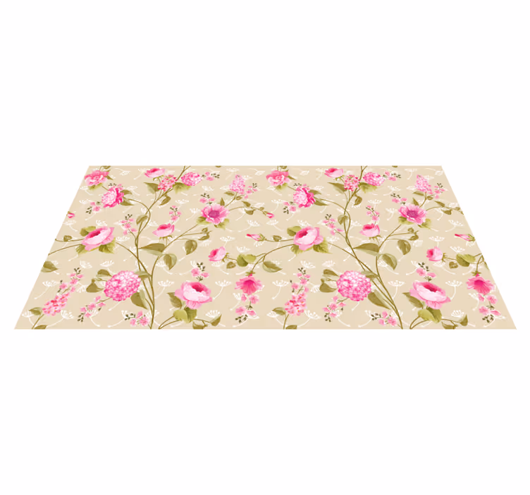 Vinyl Teppich Blumen florales Muster - TenStickers