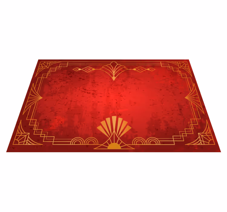 Vinyl Teppich rot goldenes Ziermuster - TenStickers