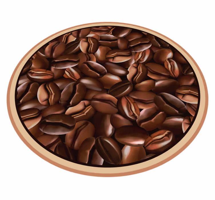 Vinyl Teppich Textur kaffeebohnen kreis - TenStickers
