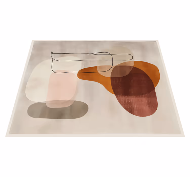 Vinyl Teppich beige abstrakte Formen - TenStickers