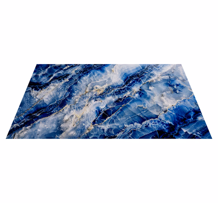 Vinyl Teppich Marmor dunkelblau - TenStickers
