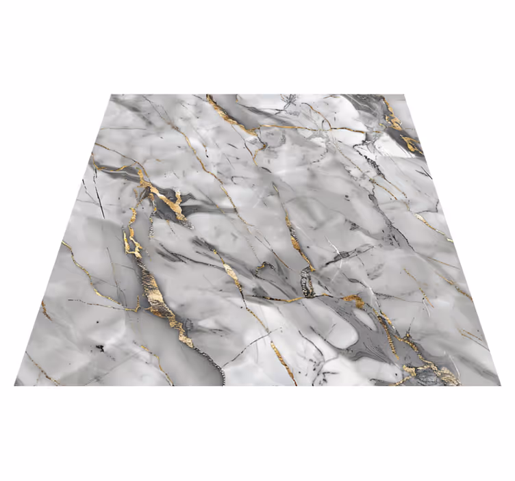 Vinyl Teppich Marmor grau-goldenes Design - TenStickers