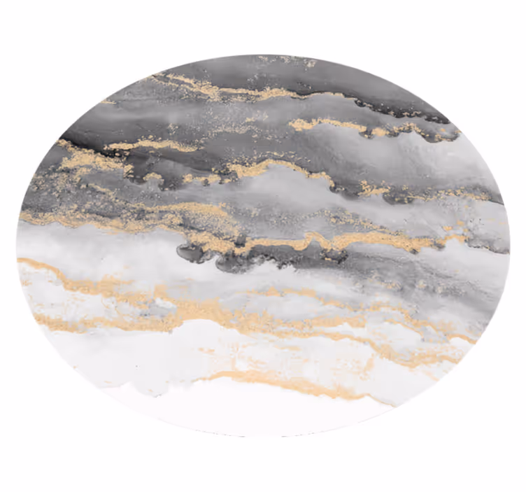 Vinyl Teppich Marmor grau mit goldenen details - TenStickers