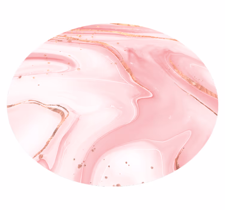Vinyl Teppich Marmor rundes rosafarbenes Design - TenStickers