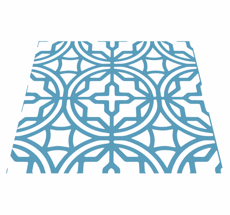Vinyl Teppich blau geometrisches Muster - TenStickers