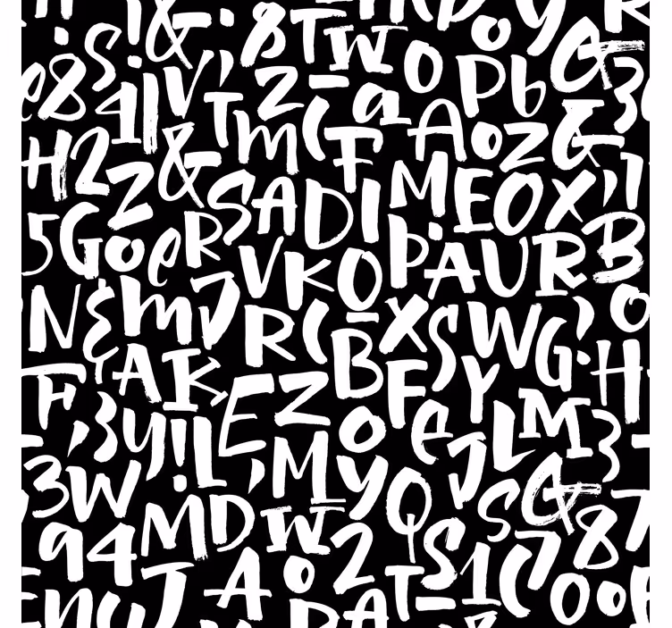 Tapete Schriftzug schwarz und weiß - TenStickers