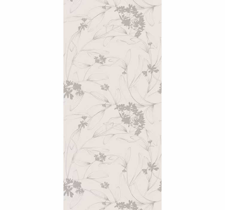 Blumentapete beiges umrissmuster - TenStickers