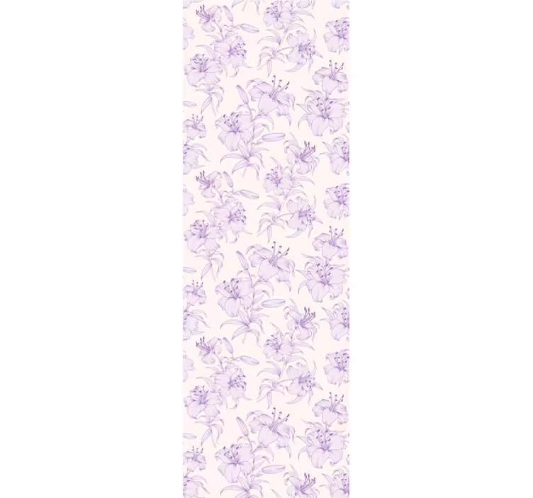 Blumentapete mit elegantem lila muster - TenStickers