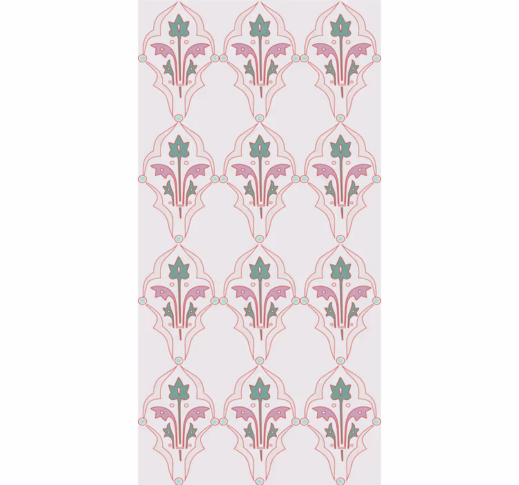 Blumentapete mit damaskischem blumenmuster - TenStickers