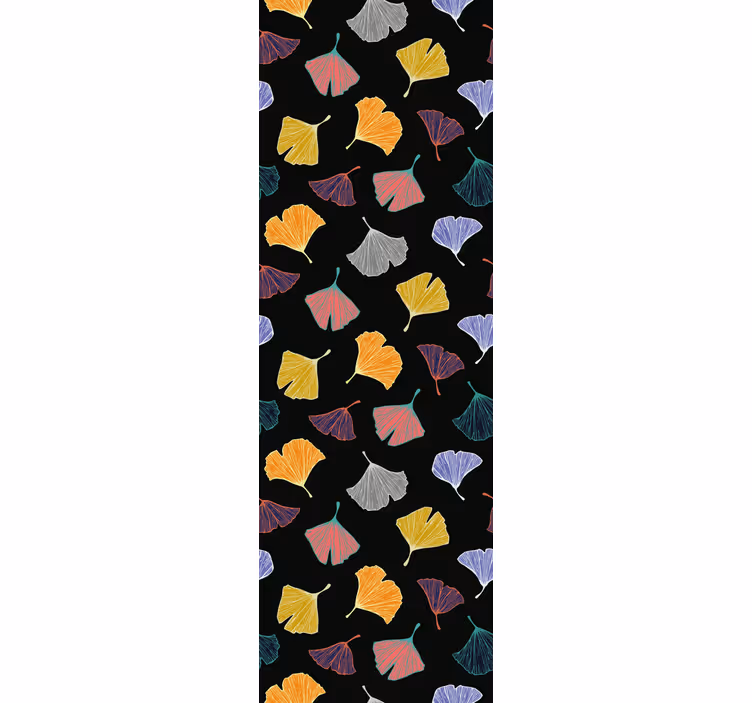 Tapete blätter mit buntem ginkgo-motiv - TenStickers