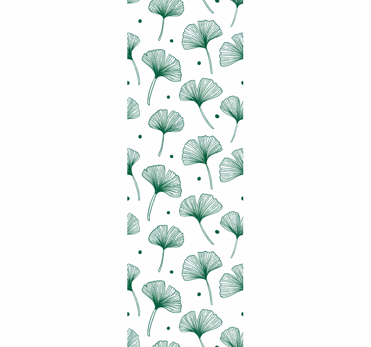 Tapete blätter ginkgo grün elegant - TenStickers