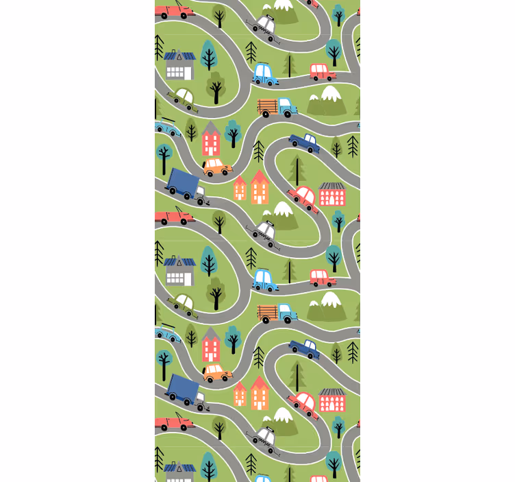 Fototapete Stadt kurvenreiche Straßenszene - TenStickers