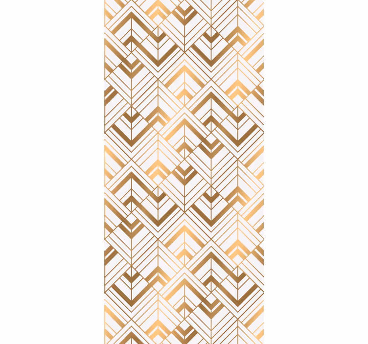 Tapete geometrisch stilvolles weiß-goldenes motiv - TenStickers