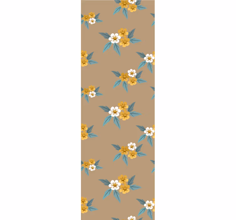 Blumentapete braunes blumenmotiv - TenStickers