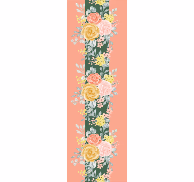Blumentapete rosen und grün - TenStickers