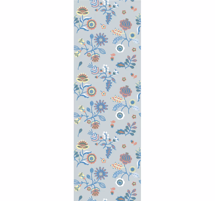 Blumentapete mit illustrativem blütenmotiv - TenStickers
