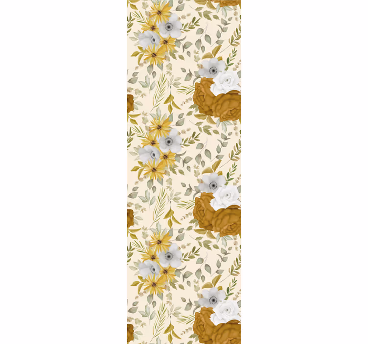 Blumentapete mit nistenden blumen - TenStickers