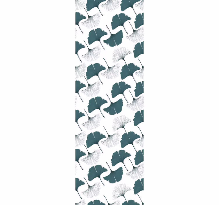 Tapete blätter ginkgo graues arrangement - TenStickers