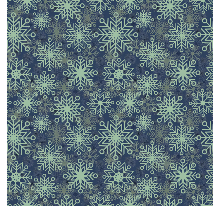 Weihnachtstapete blaues schneeflockendekor - TenStickers
