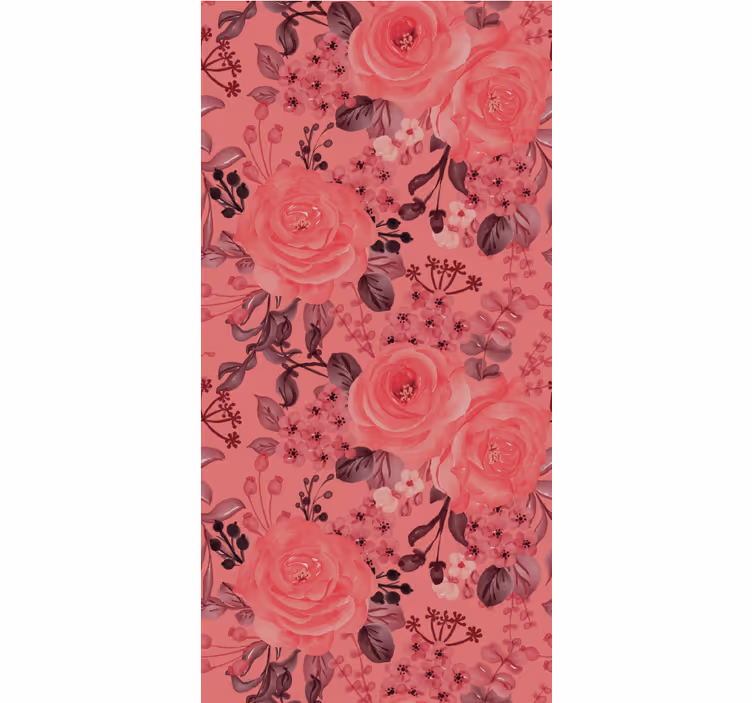 Blumentapete rosa rose gedeihen - TenStickers