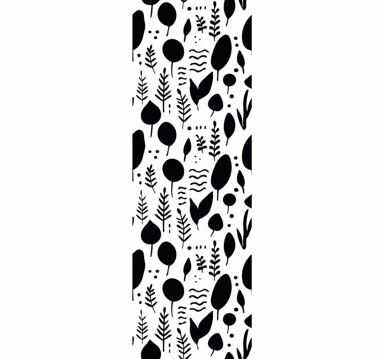 Tapete Blätter schwarz-weiß-kollektion - TenStickers