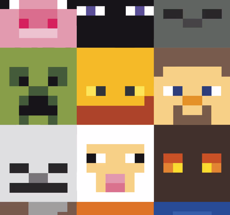 Tapete Teenager gaming-gepixelte gesichter - TenStickers