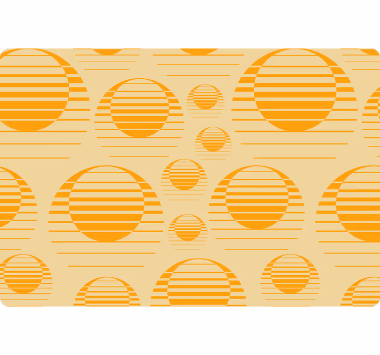 Geometrische tapete mit retro orangefarbene sonnen - TenStickers
