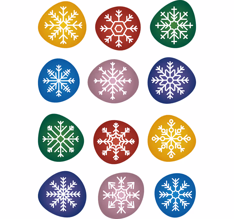 Weihnachtstapete mit bunten schneeflocken - TenStickers