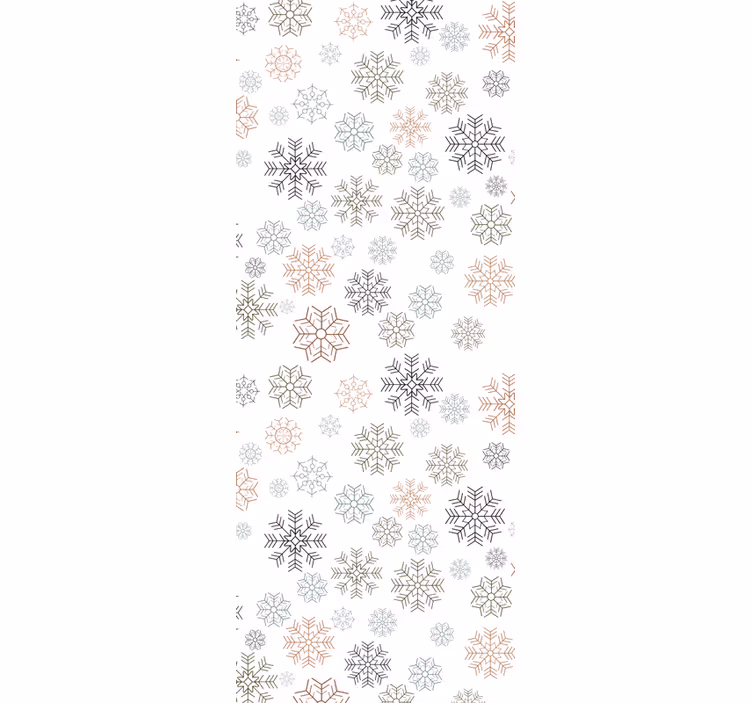 Weihnachtstapete mit beigem schneeflockenmuster - TenStickers