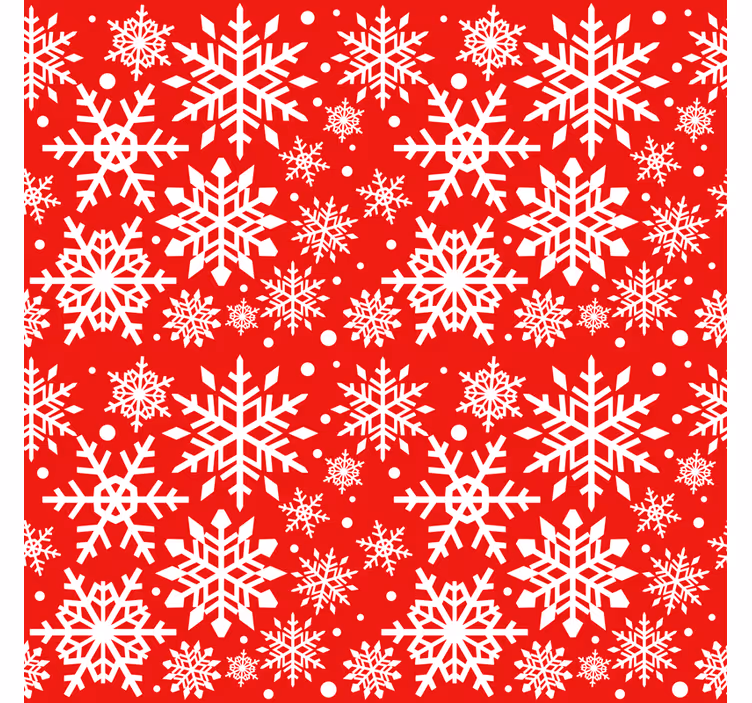 Weihnachtstapete rote schneeflocken - TenStickers