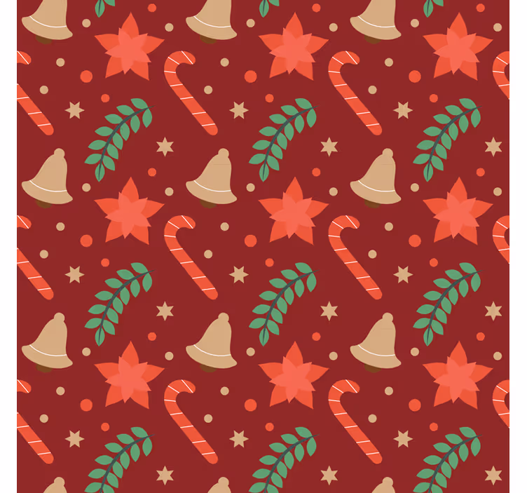 Weihnachtstapete mit weihnachtsbonbon-muster - TenStickers
