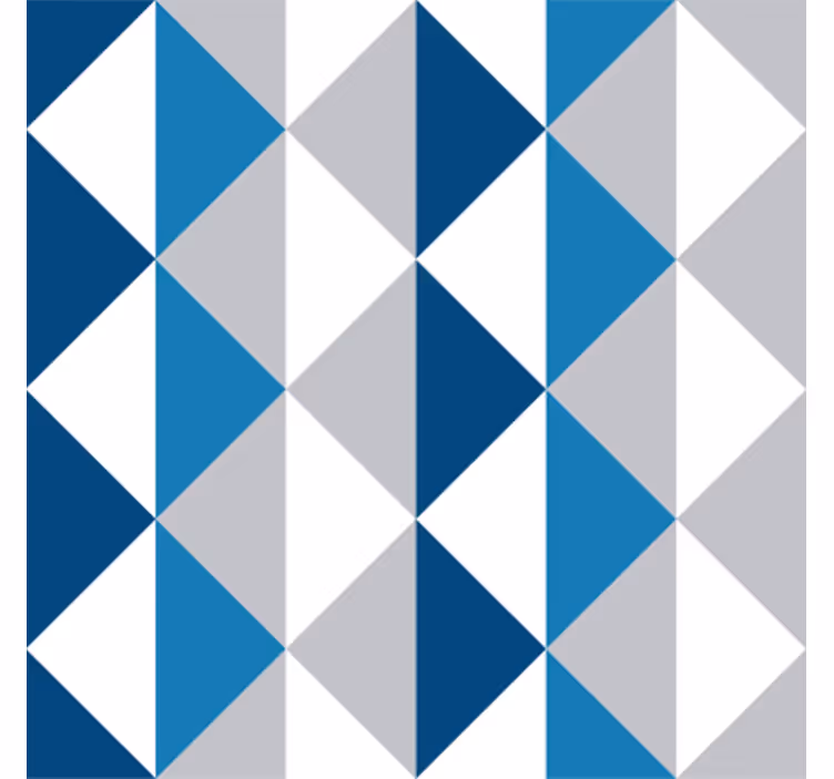 Tapete dreiecke klassisches blau muster - TenStickers