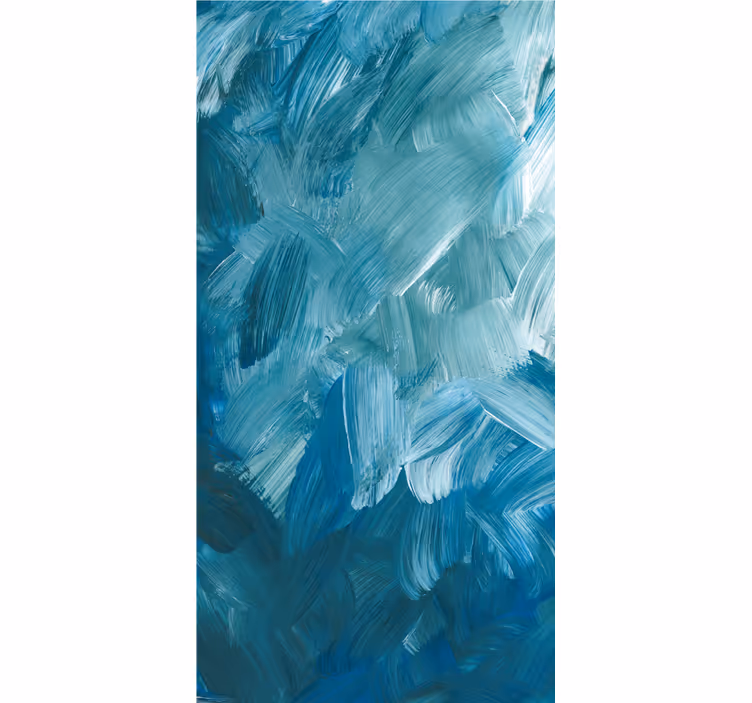Ornament tapete in blauen abstrakten pinselstrichen - TenStickers