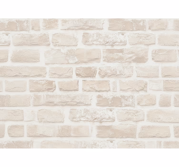 Tapete wohnzimmer in täuschend echtem weißziegel - TenStickers