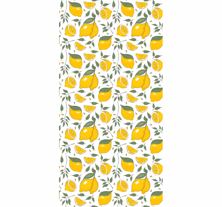 Tapete schlafzimmer zitrone und cremige blumen - TenStickers