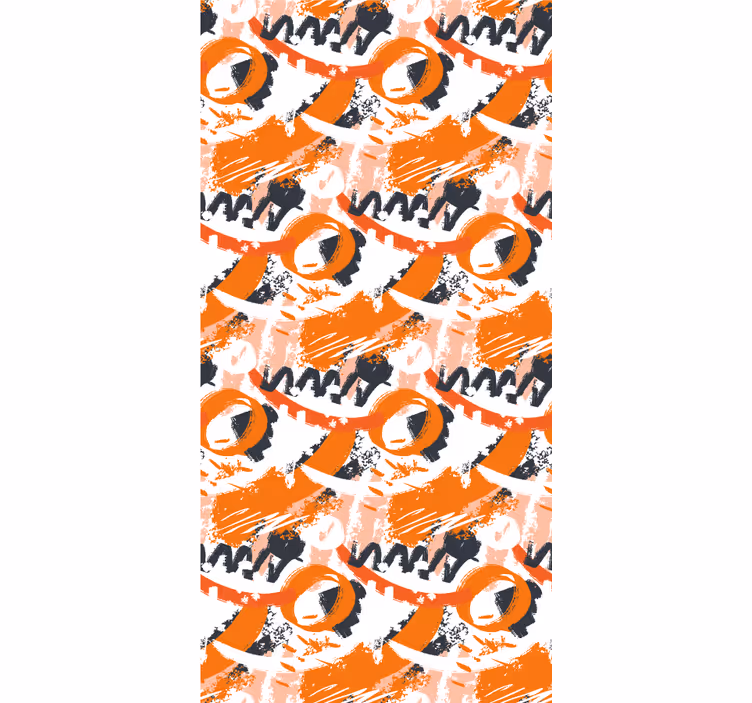 Ornament tapete mit abstrakten orangen aquarellen - TenStickers
