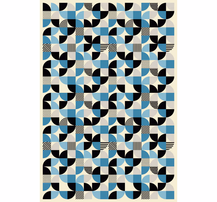 Ornament tapete mit retroblauem bauhausmuster - TenStickers