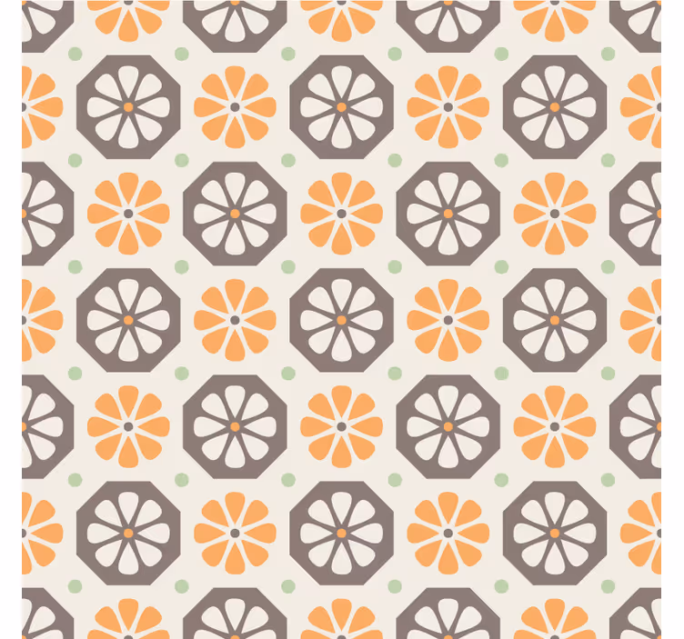 Ornament tapete mit floralen muster akzenten - TenStickers
