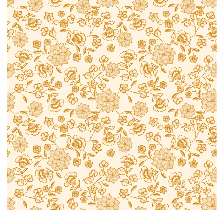 Tapete wohnzimmer floral orange paisley - TenStickers