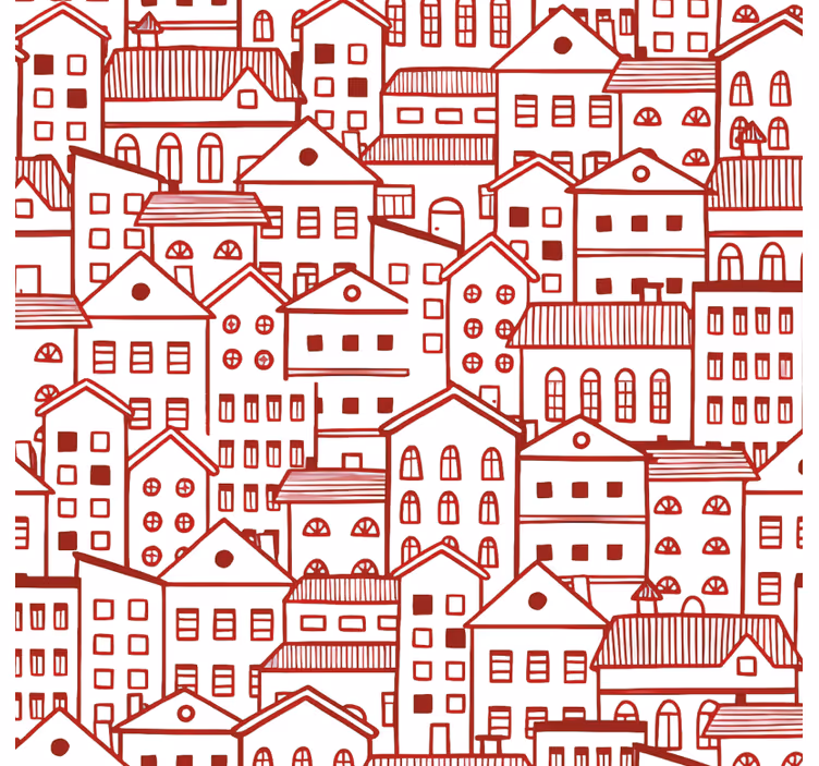 Muster tapete im modernen comic-stadtstil - TenStickers