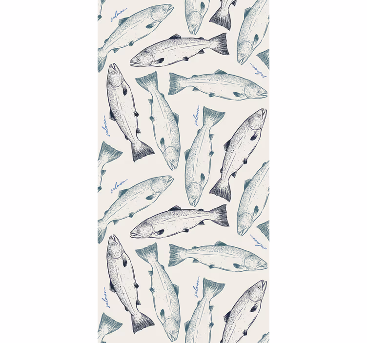 Tapete tiere lachs fisch - TenStickers