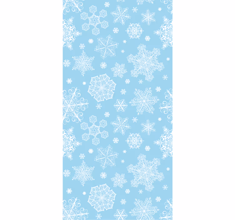 Tapete schlafzimmer weiße schneeflocken auf blauem hintergrund - TenStickers