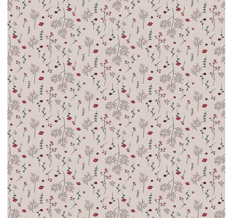 Muster tapete minimalistisch rotes blumenmuster - TenStickers