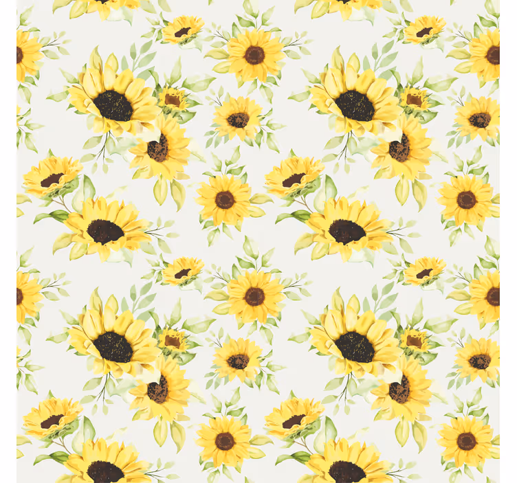 Muster tapete wunderschönes nahtloses aquarell sonnenblumenmuster - TenStickers
