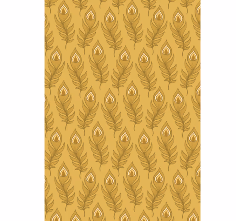 Tapete tiere blaue blumenwildtruthahn mit zwei goldenen blumen - TenStickers