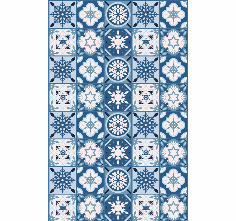 Weihnachtstapete mit blauen schneeflockenmotiven - TenStickers