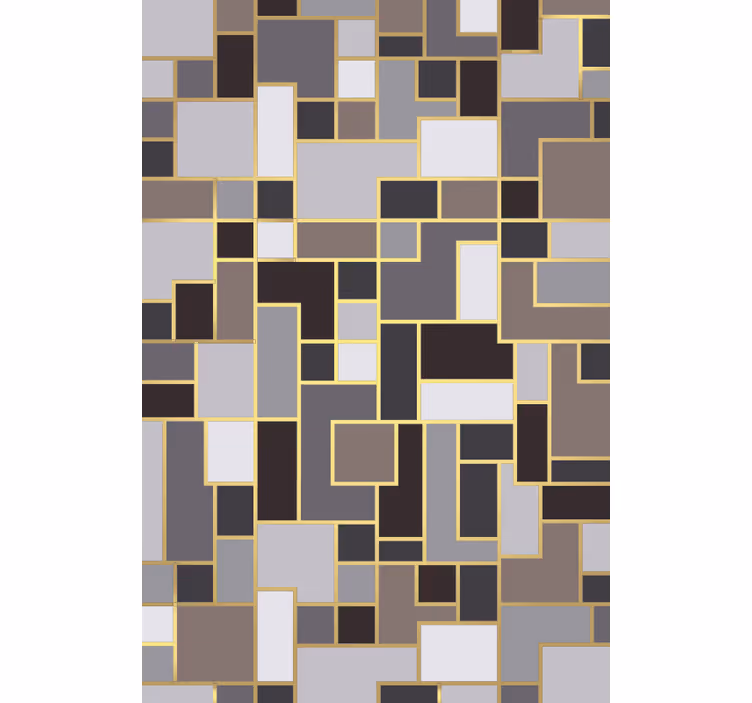 Tapete flur graue rechteckmosaik - TenStickers